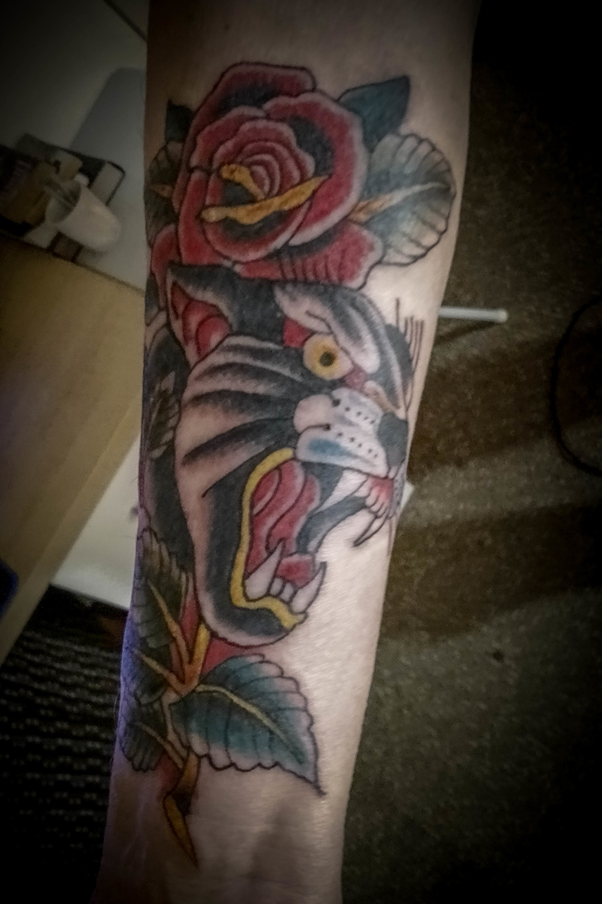 Traditional tattoo piece by Camelot Rose